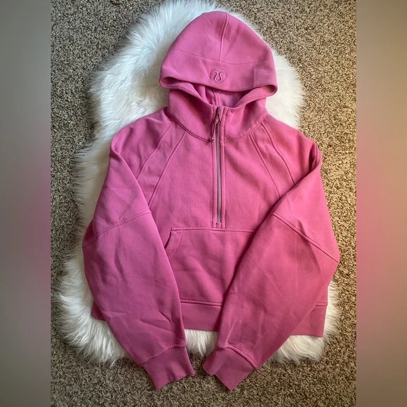 Lululemon Scuba Oversized 1/2 Zip Hoodie in Pink Blossom PBOL Size M/L new